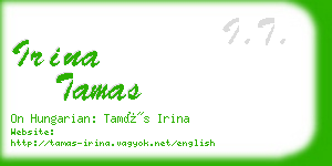 irina tamas business card
